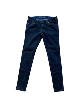 Michael Kors skinny jeans dark blue almost black coated denim size 0 mid-low ris
